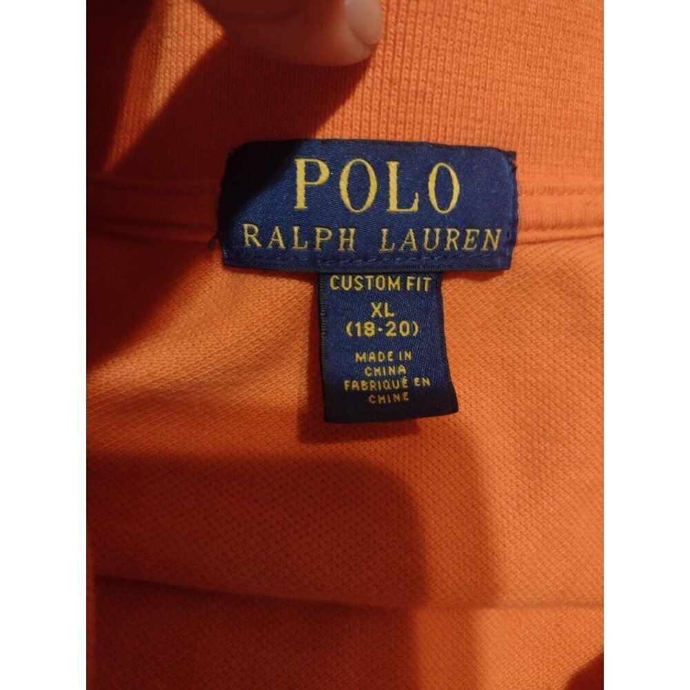 Polo Ralph Lauren Boys Custom Fit Big Pony #3 Polo Shirt XL (18-20) Orange - Picture 6 of 10